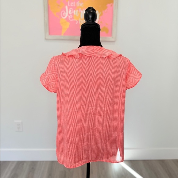 Liz Claiborne Coral Short Sleeve Button Up (M) - Picture 4 of 5